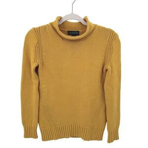J.Crew Always Womens Mustard Yellow Shaker Stitch Roll Neck Cotton Sweater